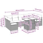 vidaXL Ensemble de canapé de jardin 8 Pièces gris et bleu marine