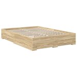 vidaXL Cadre de lit Chêne Sonoma 140 x 190 cm Bois d'ingénierie