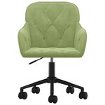 vidaXL Chaise pivotante de bureau Vert clair Velours