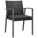 vidaXL Ensemble de salle à manger de jardin 7 pièces avec coussins en poly rotin noir