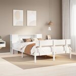 vidaXL Lit bibliothèque sans matelas blanc 140x190 cm bois pin massif