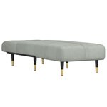 vidaXL Chaise longue gris clair velours