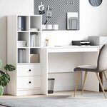 vidaXL Bureau avec tiroir 2 Pièces Blanc