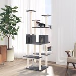 vidaXL Arbre à chat avec griffoirs en sisal Gris foncé 167 cm