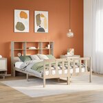 vidaXL Lit bibliothèque sans matelas 140x200 cm bois massif de pin