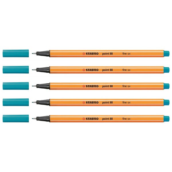 Stylo-Feutre POINT 88 Pointe Fine 0 4 mm bleu clair x 5 STABILO