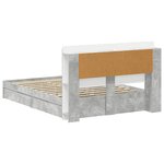 vidaXL Cadre de lit avec rangement avec tiroir Gris béton 150 x 200 cm
