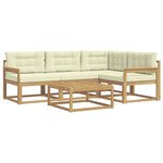 vidaXL Ensemble de canapés d'extérieur 5 pc Blanc et crème Polyester