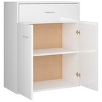vidaXL Buffet Blanc brillant 60x30x75 cm Bois d'ingénierie