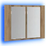 vidaXL Armoire à miroir LED chêne artisanal 60x12x45cm bois ingénierie
