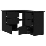 Bureau d'angle noir en chêne vidaXL  145x100x76 cm  fait de bois d'ingénierie