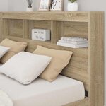 vidaXL Tête de lit de rangement Chêne sonoma 140 cm Bois d'ingénierie