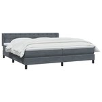 vidaXL Sommier à lattes de lit et matelas gris foncé 180x210cm velours