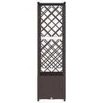 vidaXL Lit Élevé avec Treillis et Toit Marron 124 x 40 x 138 cm PP