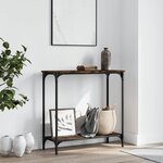 vidaXL Table console chêne fumé 75x30 5x75 cm bois d'ingénierie