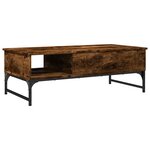 vidaXL Table basse chêne fumé 100x50x35 cm bois d'ingénierie et métal