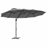 vidaXL Parasol Anthracite 372 x 198 x 243 cm Polyester et Aluminium