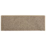 vidaXL Tapis d'escalier autocollants 15 Pièces 65x21x4 cm Beige foncé
