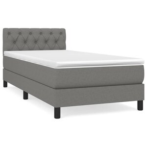 vidaXL Sommier à lattes de lit avec matelas Gris foncé 80x200 cm Tissu