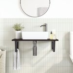 vidaXL Étagère de vasque murale acier et bois de chêne massif