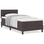 vidaXL Lit boxspring avec matelas Marron foncé 80 x 200 cm tissu