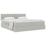 vidaXL Lit de Rangement avec matelas Gris clair 100 x 200 cm