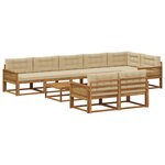 vidaXL Ensemble de canapés d'extérieur 9 Pièces Naturel et Beige