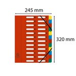 Trieur Harmonika® À Fenêtres Avec Élastiques Véritable Carte Lustrée 24 Compartiments - Rouge - X 4 - Exacompta