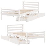 vidaXL Cadre de lit sans matelas blanc 100x200 cm bois de pin massif