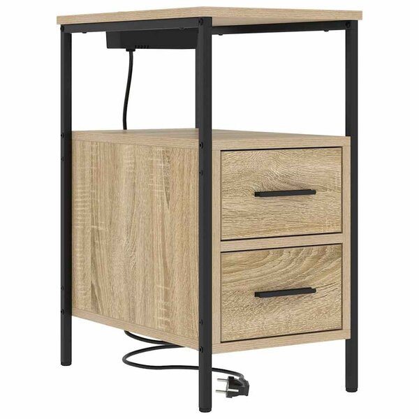 vidaXL Cabinet de chevet avec tiroir Chêne Sonoma 30 x 48 x 61 cm