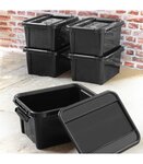 Lot de 5 boites de rangement 32L - plastique recyclé