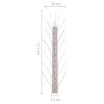 vidaXL Ensemble de 6 pointes à 5 rangées contre oiseaux Inox 3 m