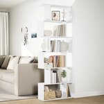 vidaXL Étagère séparatrice de pièce à 6 niveaux blanc 70x24x193 cm