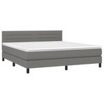 vidaXL Sommier à lattes de lit et matelas et LED Gris foncé 180x200 cm