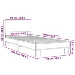 vidaXL Cadre de lit sans matelas chêne marron 90x200 cm