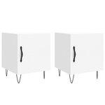 vidaXL Tables de chevet 2 Pièces blanc 40x40x50 cm bois d’ingénierie