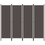 vidaXL Cloison de séparation 4 panneaux Anthracite 200x180 cm