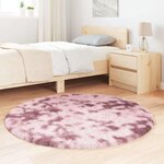 vidaXL Tapis Shaggy à poils longs NAVARRA rose poudré 120x120 cm