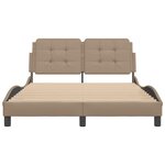 vidaXL Cadre de lit sans matelas Zadar cappuccino 140x190 cm similicuir