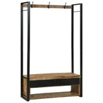 vidaXL Porte-Vêtements avec crochets et étagères 110x40x185 cm Bois de manguier massif