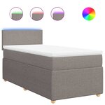 vidaXL Sommier à lattes de lit avec matelas Taupe 90x200 cm Tissu