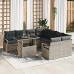 vidaXL Ensemble de canapé de jardin 9 Pièces Gris clair 100 x 55 x 73 cm