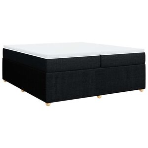 vidaXL Sommier à lattes de lit avec matelas Noir 200x200 cm Tissu
