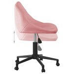 vidaXL Chaise pivotante de salle à manger Rose Velours