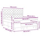 vidaXL Lit à Cadre avec Matelas & Banc Noir 160x200 cm Velours