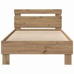 vidaXL Lit avec lumières LED Chêne artisanal 75x190 cm Bois d'ingénierie