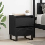 vidaXL Cabinet de chevet Chêne noir 40 x 35 x 50 cm Bois d'ingénierie
