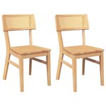 vidaXL Chaises à manger 2 Pièces bois massif caoutchouc