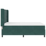 vidaXL Lit à ressorts avec bandes LED Vert 140 x 190 cm Velours