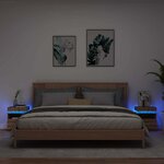 vidaXL Armoires de chevet avec lumières LED 2 Pièces chêne artisanal